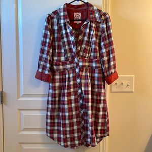 Royal Cypher Elizabeth II Embroidered Tartan dress L